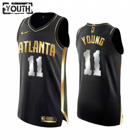 Maillot Basket Atlanta Hawks Trae Young 11 2020-21 Noir Golden Edition Swingman - Enfant